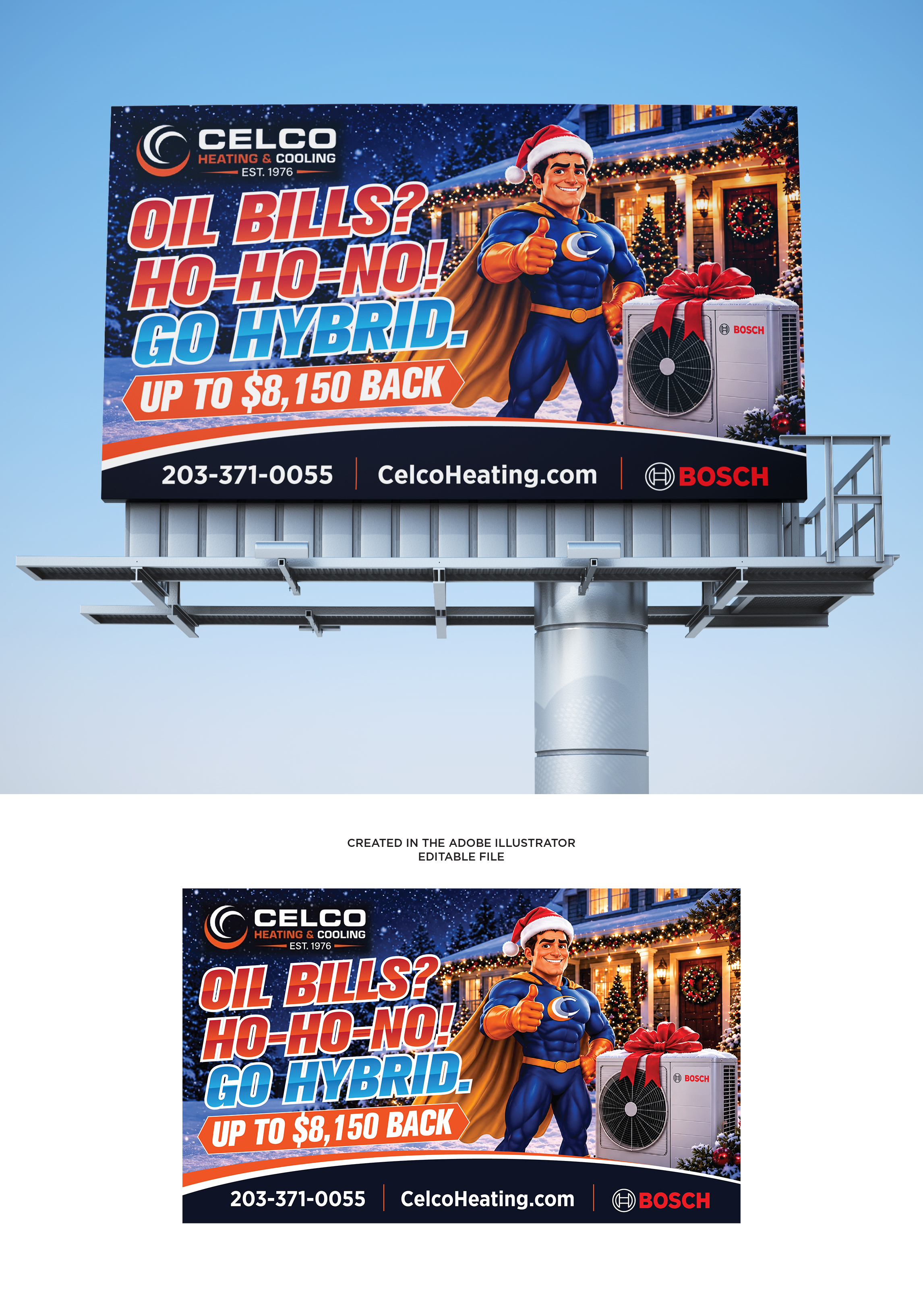 Billboard Design by mmmarif1982 for Celco Heating and AC | Design #37811828