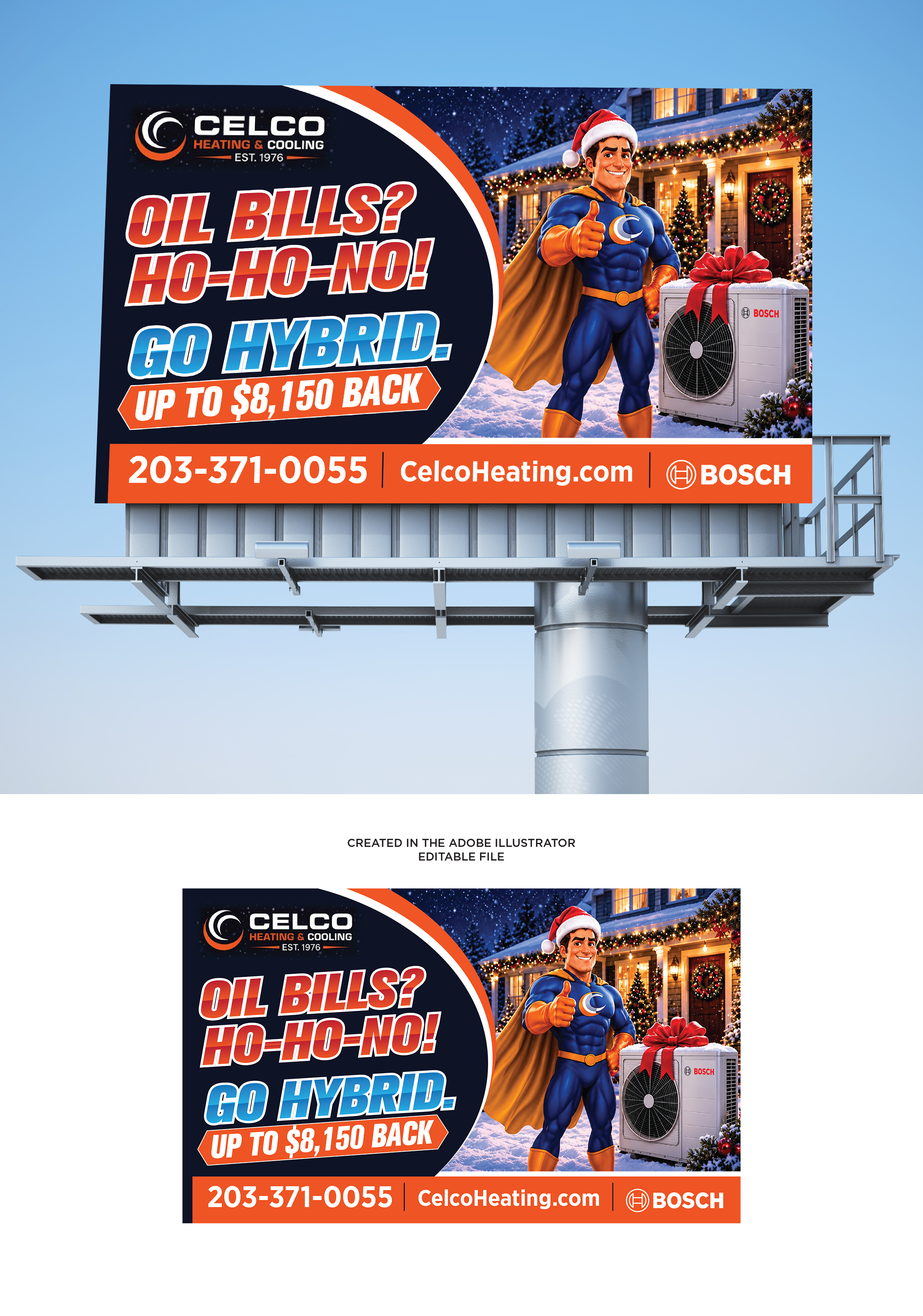 Billboard Design by mmmarif1982 for Celco Heating and AC | Design #37811843