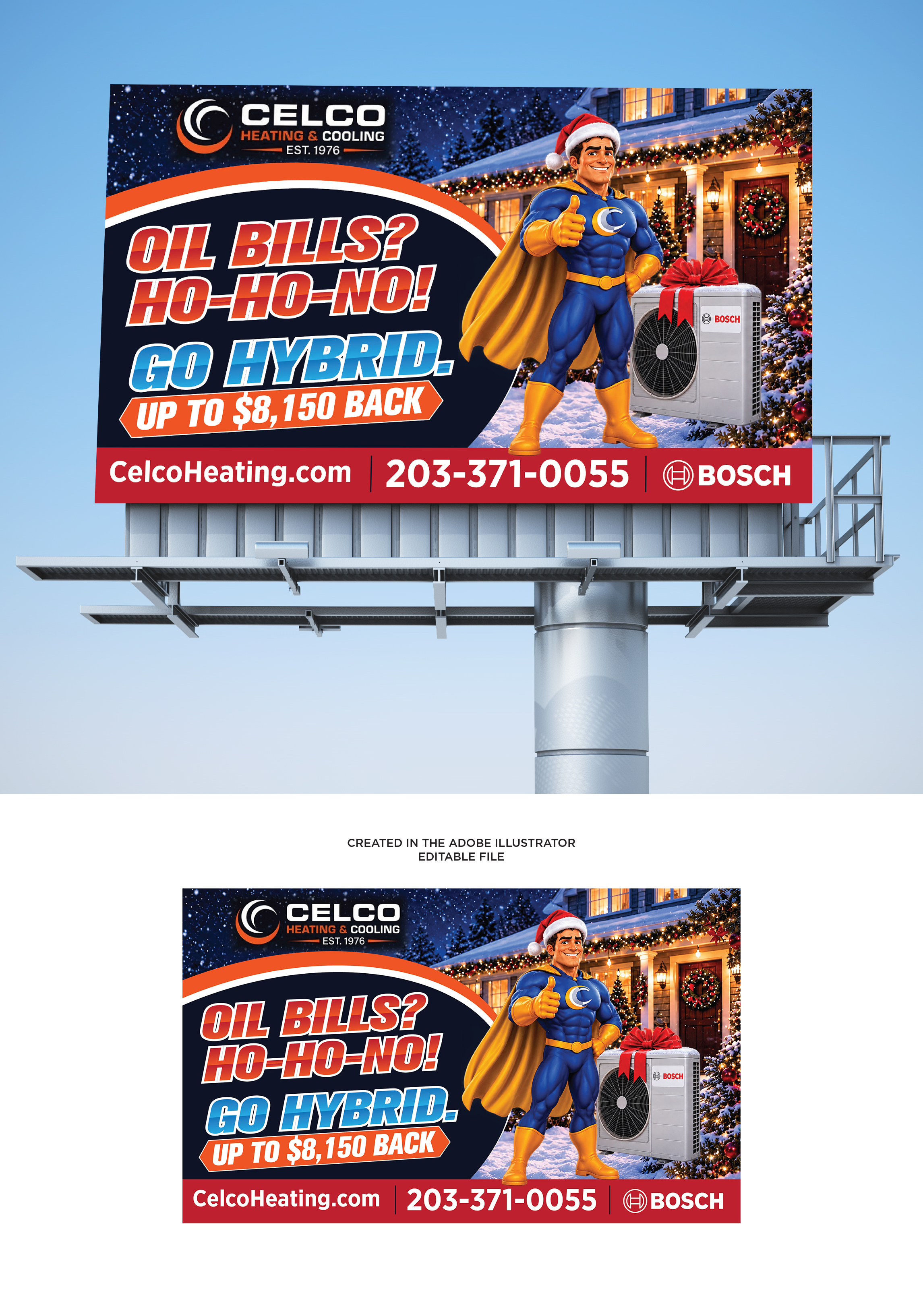 Billboard Design by mmmarif1982 for Celco Heating and AC | Design #37812833