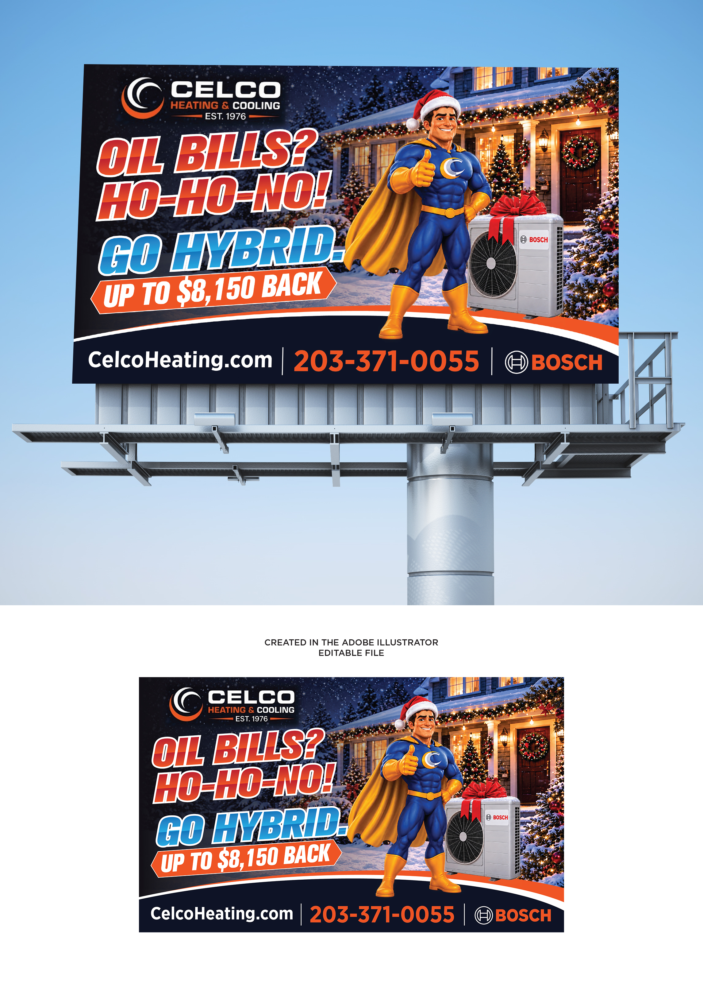 Billboard Design by mmmarif1982 for Celco Heating and AC | Design #37812851