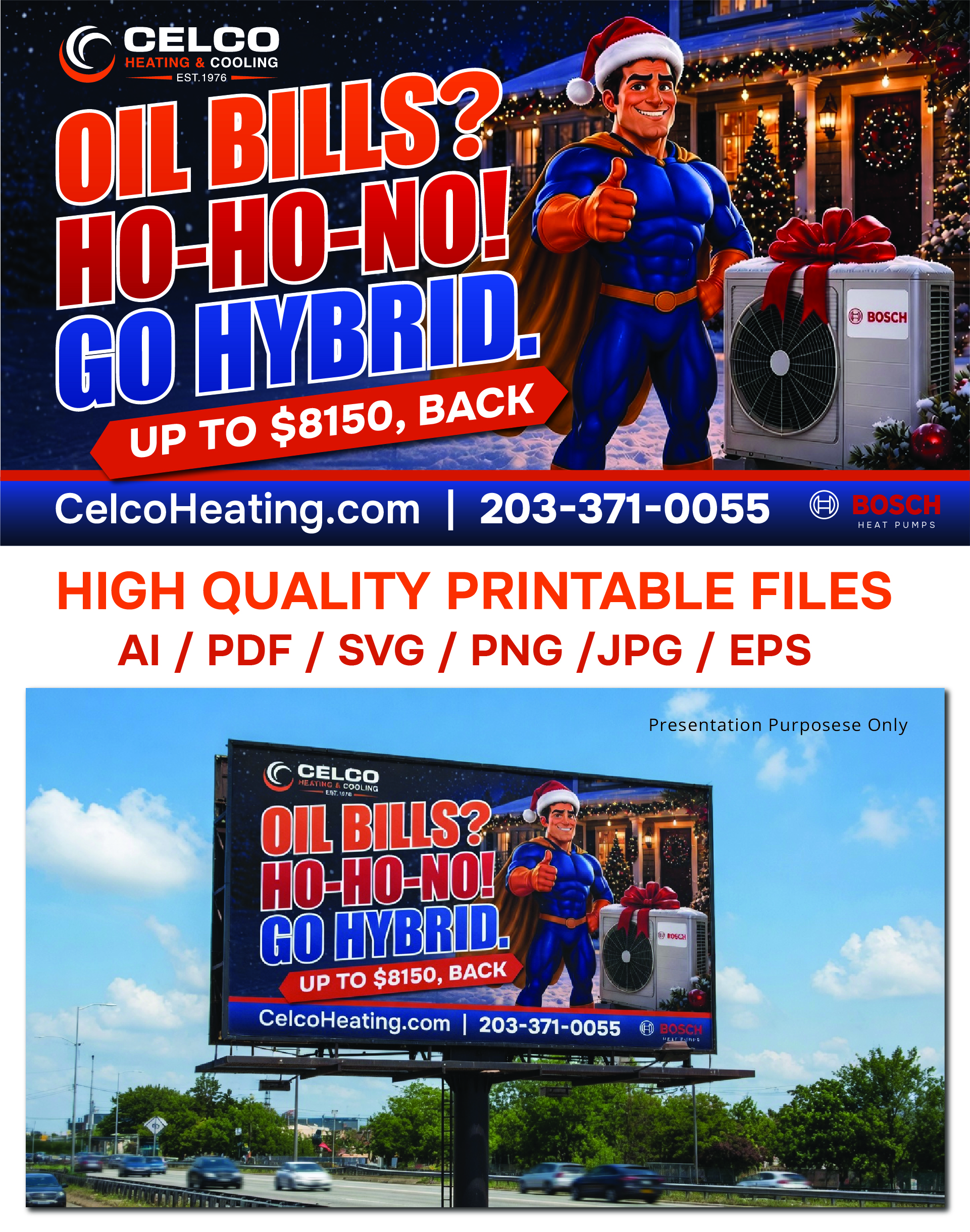Billboard Design by vidarshana 2 for Celco Heating and AC | Design #37812082