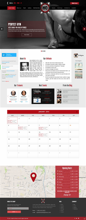 Health and Fitness Club requires a stunning and simple website