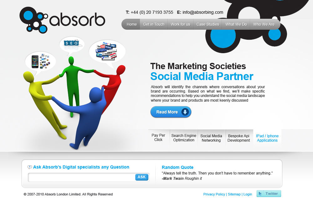Web Design by Sky Ram for Absorb London | Design #74226