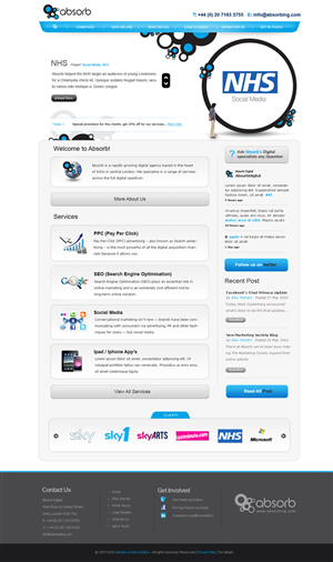Diseño Web por weathered83 para Absorb London | Diseño: #70285