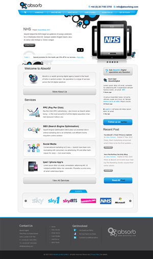 Diseño Web por weathered83 para Absorb London | Diseño: #70524