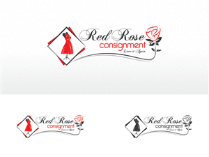 Logo Design by Blue Tusk Design for Red Rose Consignment | Design: #3194558