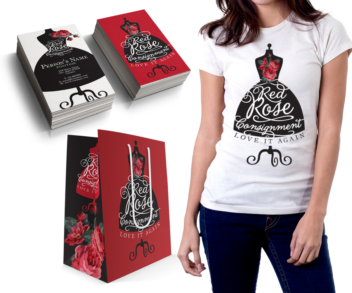 32 Personable Colorful Fashion Logo Designs for Red Rose Consignment