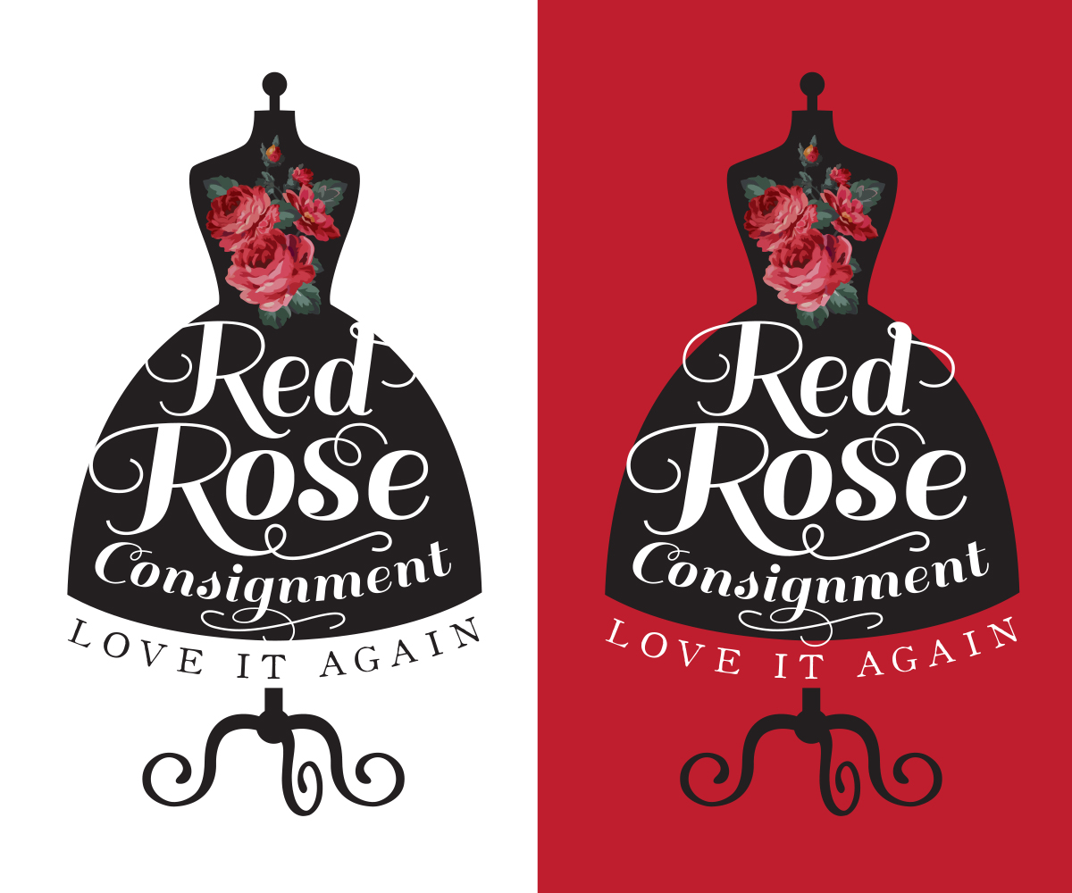 32 Personable Colorful Fashion Logo Designs for Red Rose Consignment