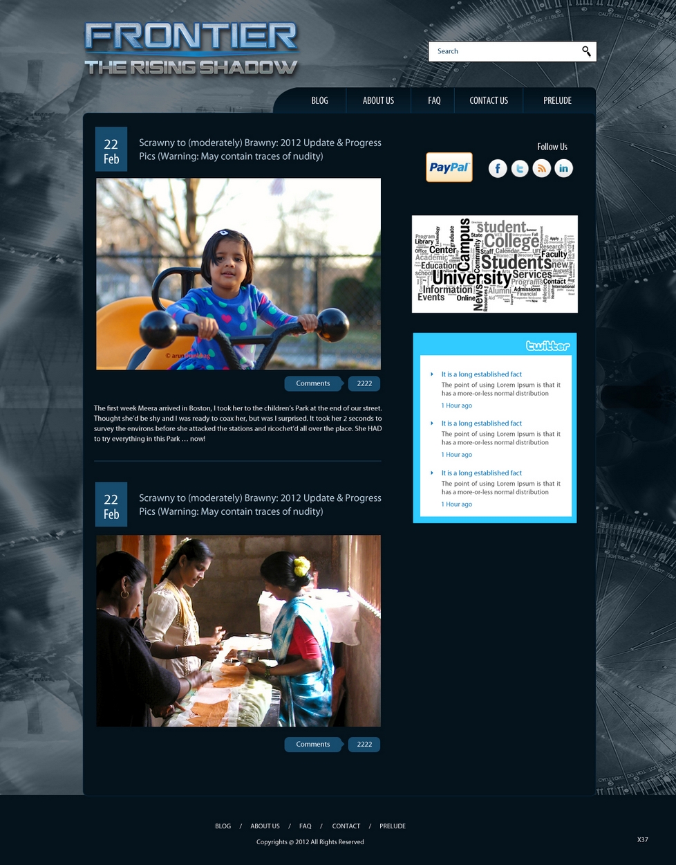 Wordpress Design by pb for Frontier Animation Studios LTD | Design #775109
