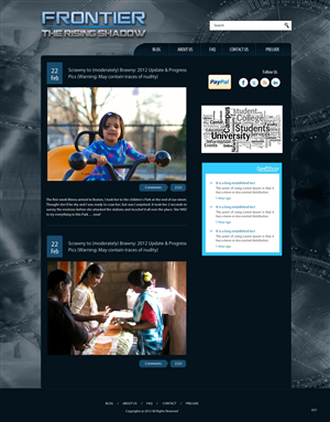 Wordpress Design by pb for Frontier Animation Studios LTD | Design: #775109