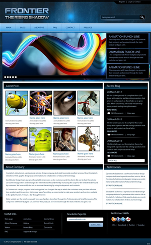 Wordpress Design by pb for Frontier Animation Studios LTD | Design: #775112