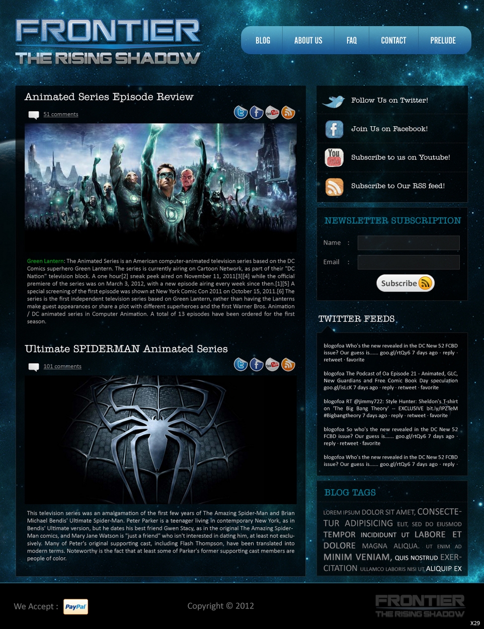 Diseño Wordpress por pb para Frontier Animation Studios LTD | Diseño #778445