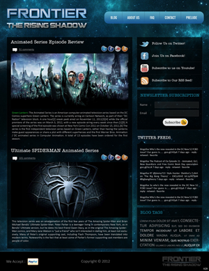 Wordpress Design by pb for Frontier Animation Studios LTD | Design: #778445
