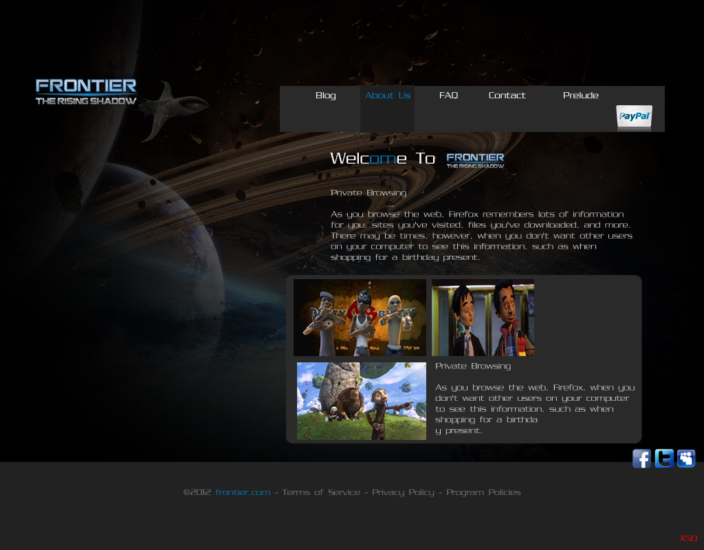 Wordpress Design by pb for Frontier Animation Studios LTD | Design #781804