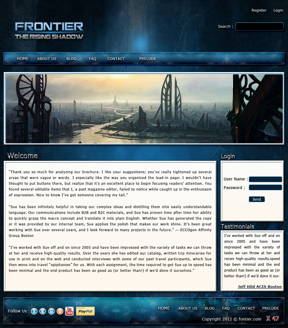 Wordpress Design by pb for Frontier Animation Studios LTD | Design #781805