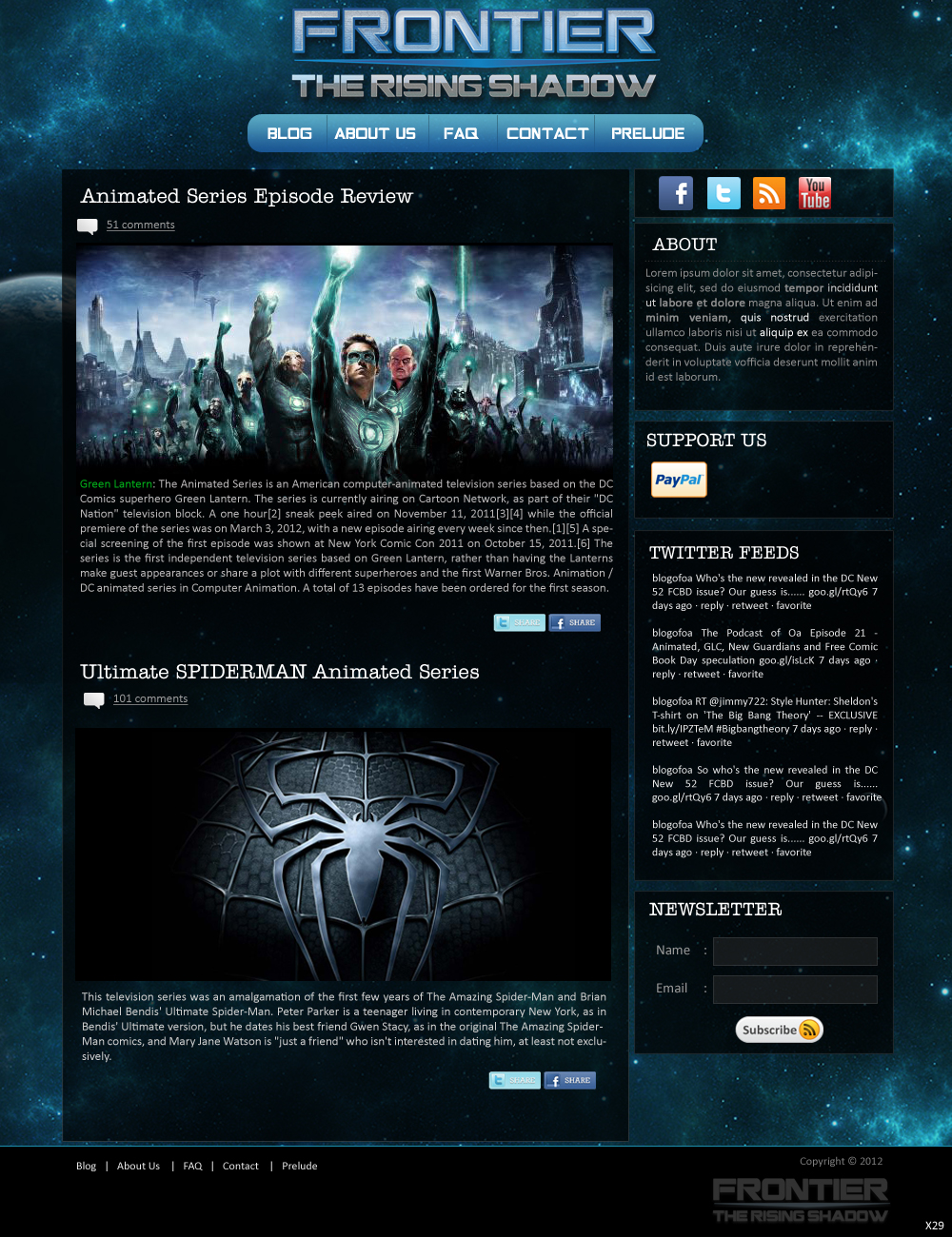 Wordpress Design by pb for Frontier Animation Studios LTD | Design: #783068