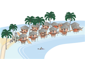 Illustration Design by Kings Bishop Design for Tides Beach Resort LTD | Design: #788740