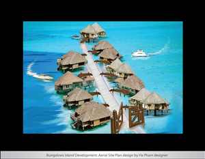 10 x Overwater Bungalows Island Development: Aerial Site Plan | Design Illustration par Hana