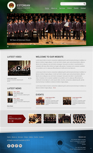 Wordpress template for a mens-choire webpage