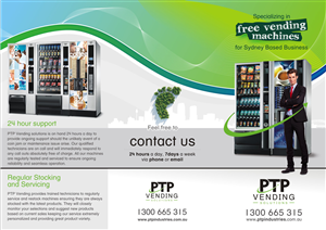 Trifold A4 doublesided flyer/brochure and possibly logo redisgn for PTP Vending solutions