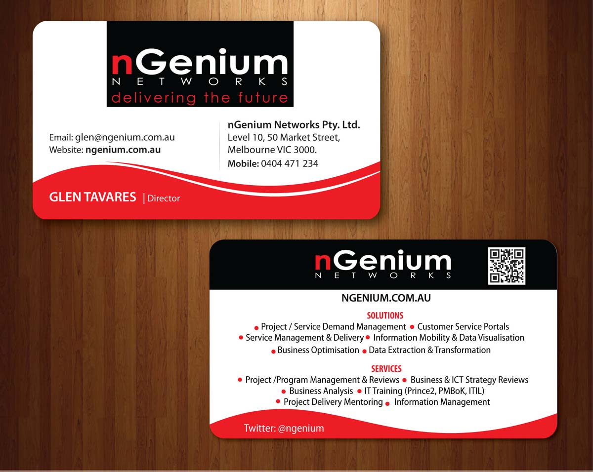 Business Card Design by Sbss for nGenium Networks Pty. Ltd. | Design #766387