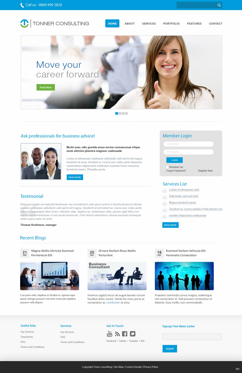 Wordpress Design by pb for Tonner Consulting Ltd | Design #3152326