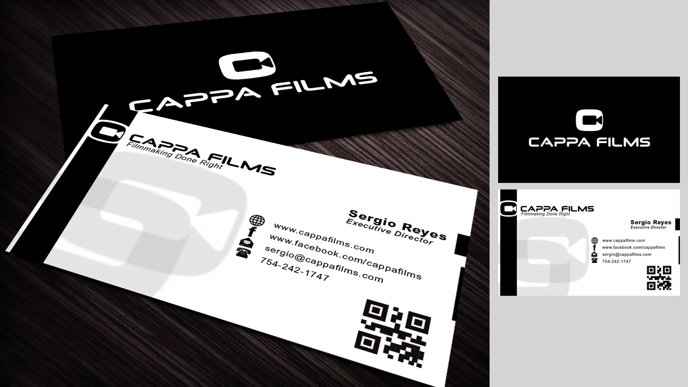 Business Card Design by samzter_22 for Cappafilms | Design #3152895