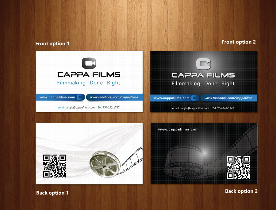 Business Card Design by meet007 for Cappafilms | Design #3182352