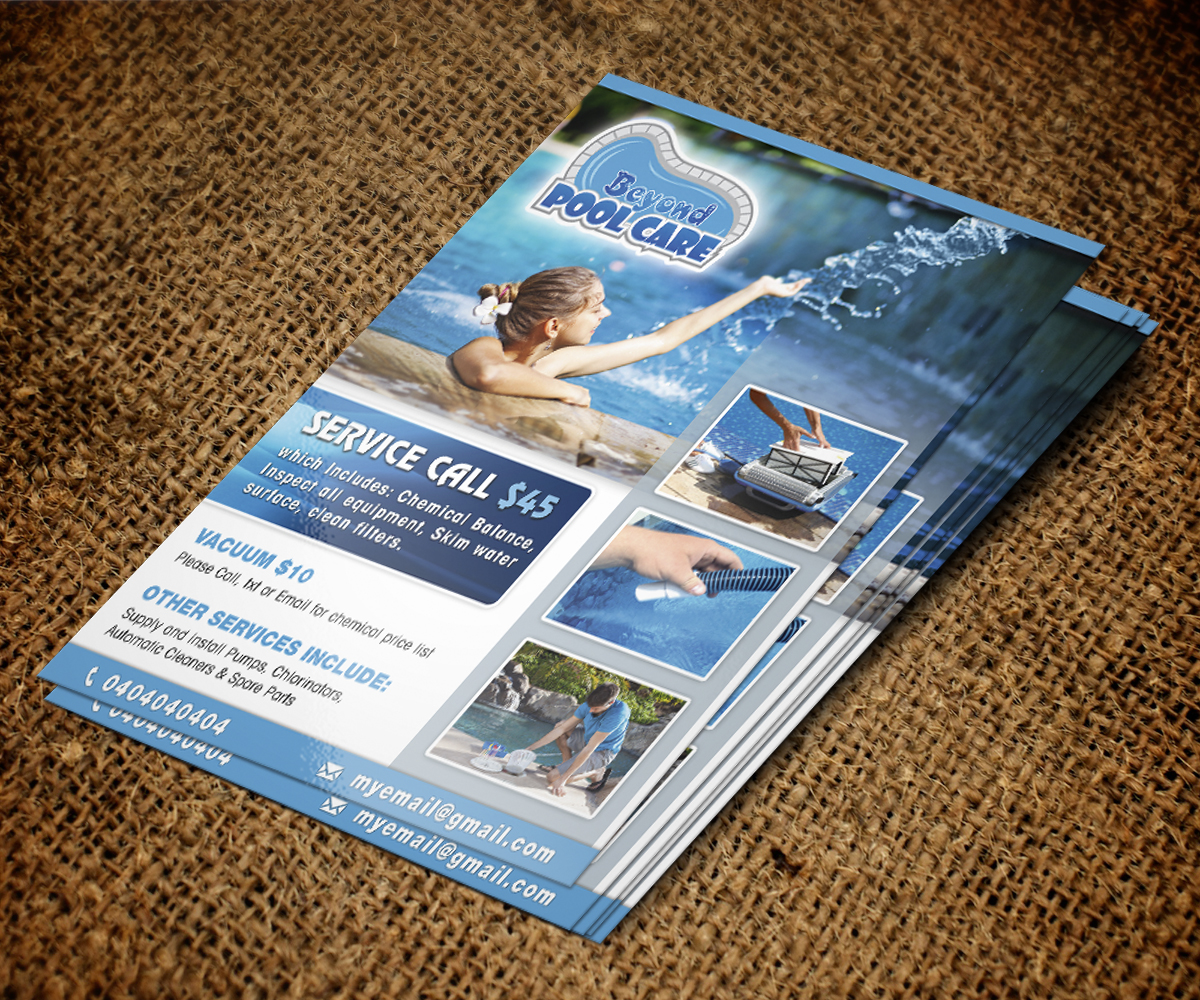 Flyer Design by jeffdefy for Beyond Pool Care | Design #3264002