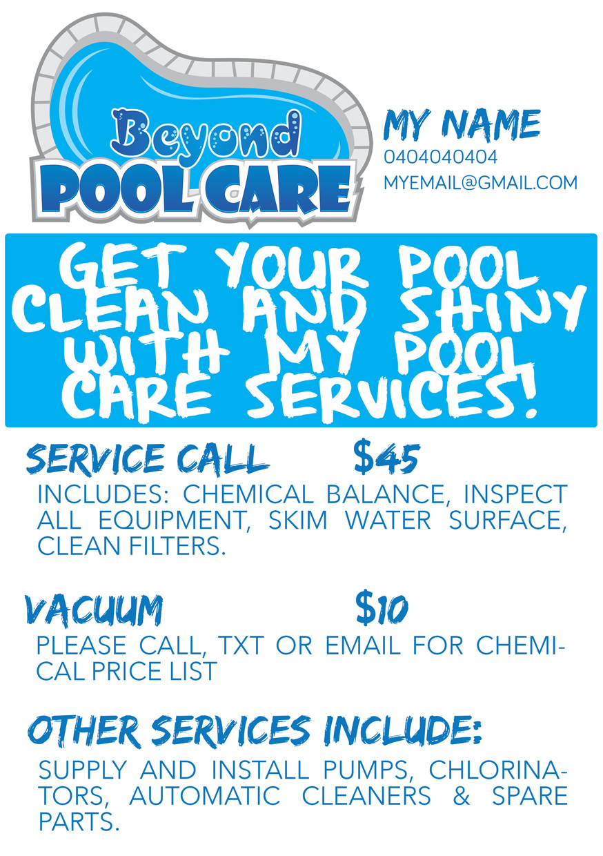 Flyer Design by isabel paoli for Beyond Pool Care | Design #3267834