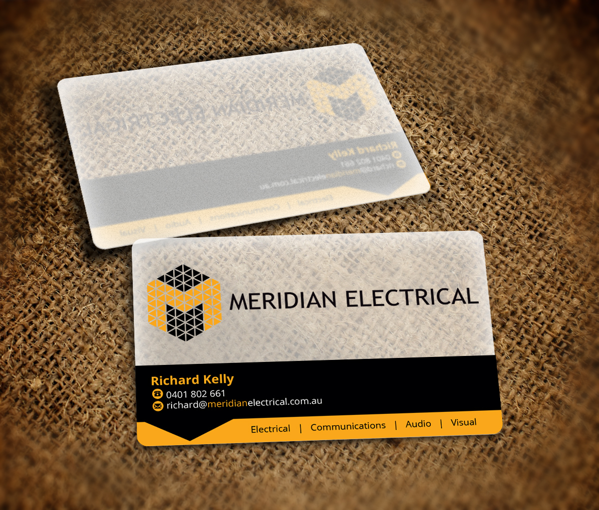 Business Card Design by Nelsur for Meridian Electrical Pty Ltd | Design #3159217