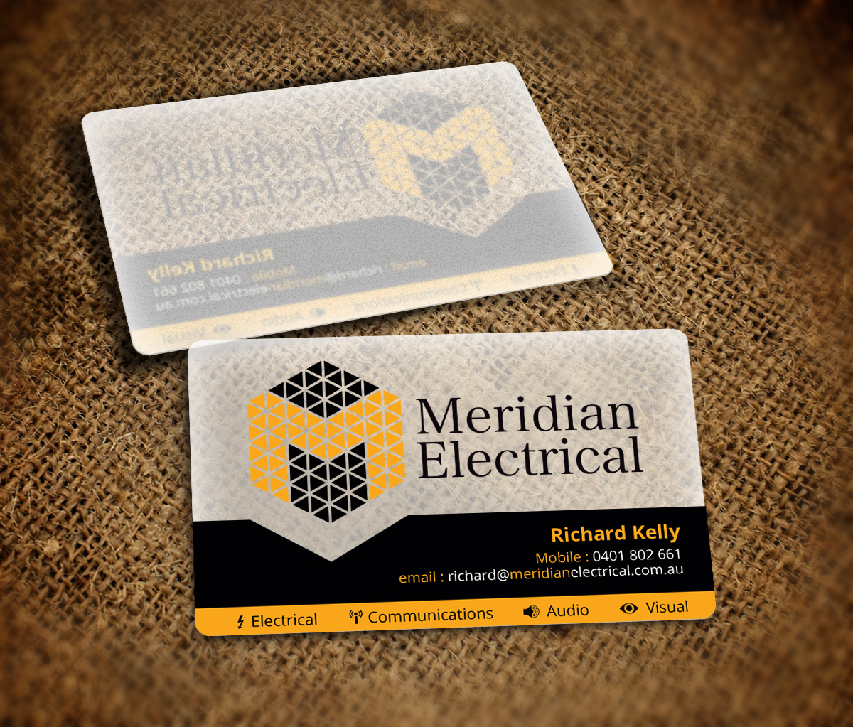 Business Card Design by Nelsur for Meridian Electrical Pty Ltd | Design #3159236