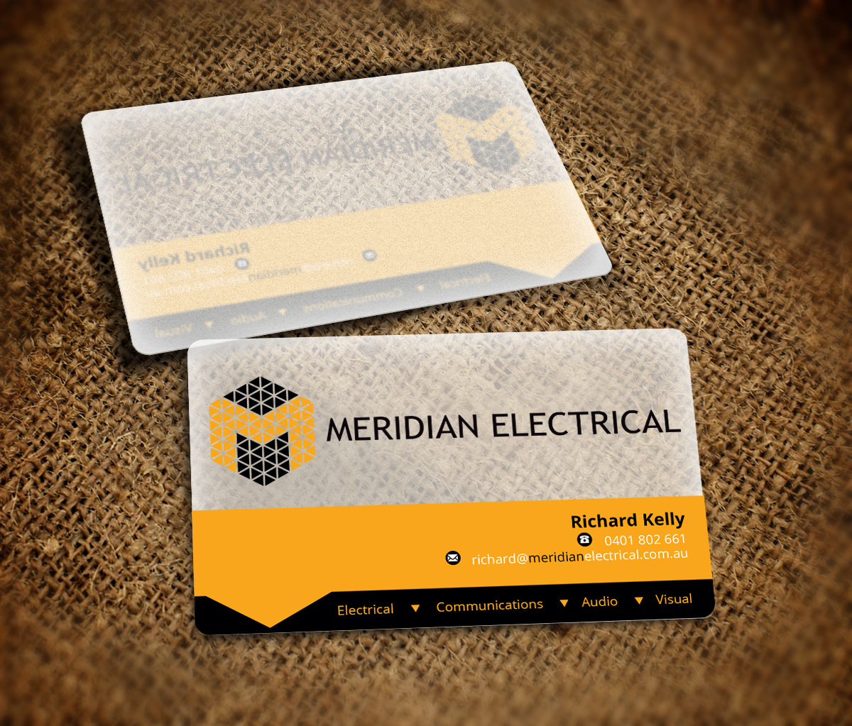 Business Card Design by Nelsur for Meridian Electrical Pty Ltd | Design #3159243