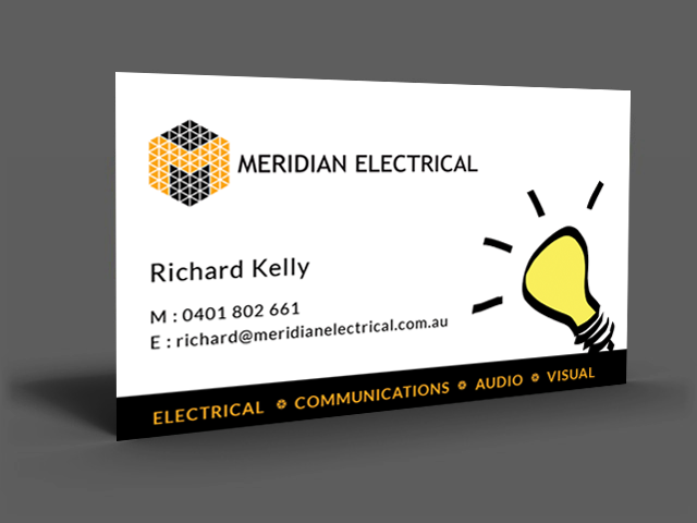 Business Card Design by  Artman for Meridian Electrical Pty Ltd | Design #3169901