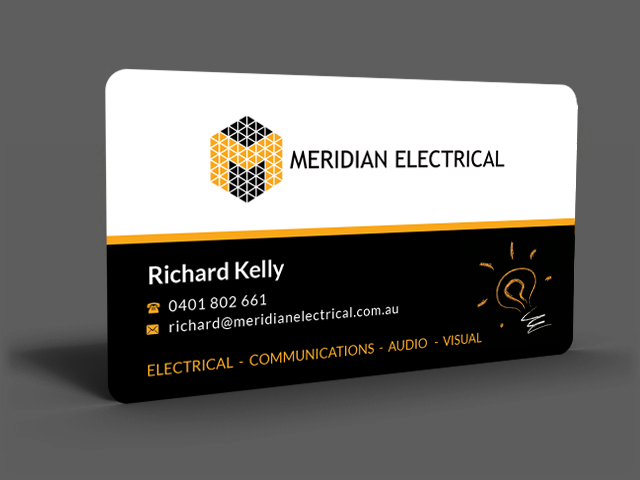 Business Card Design by  Artman for Meridian Electrical Pty Ltd | Design #3169905