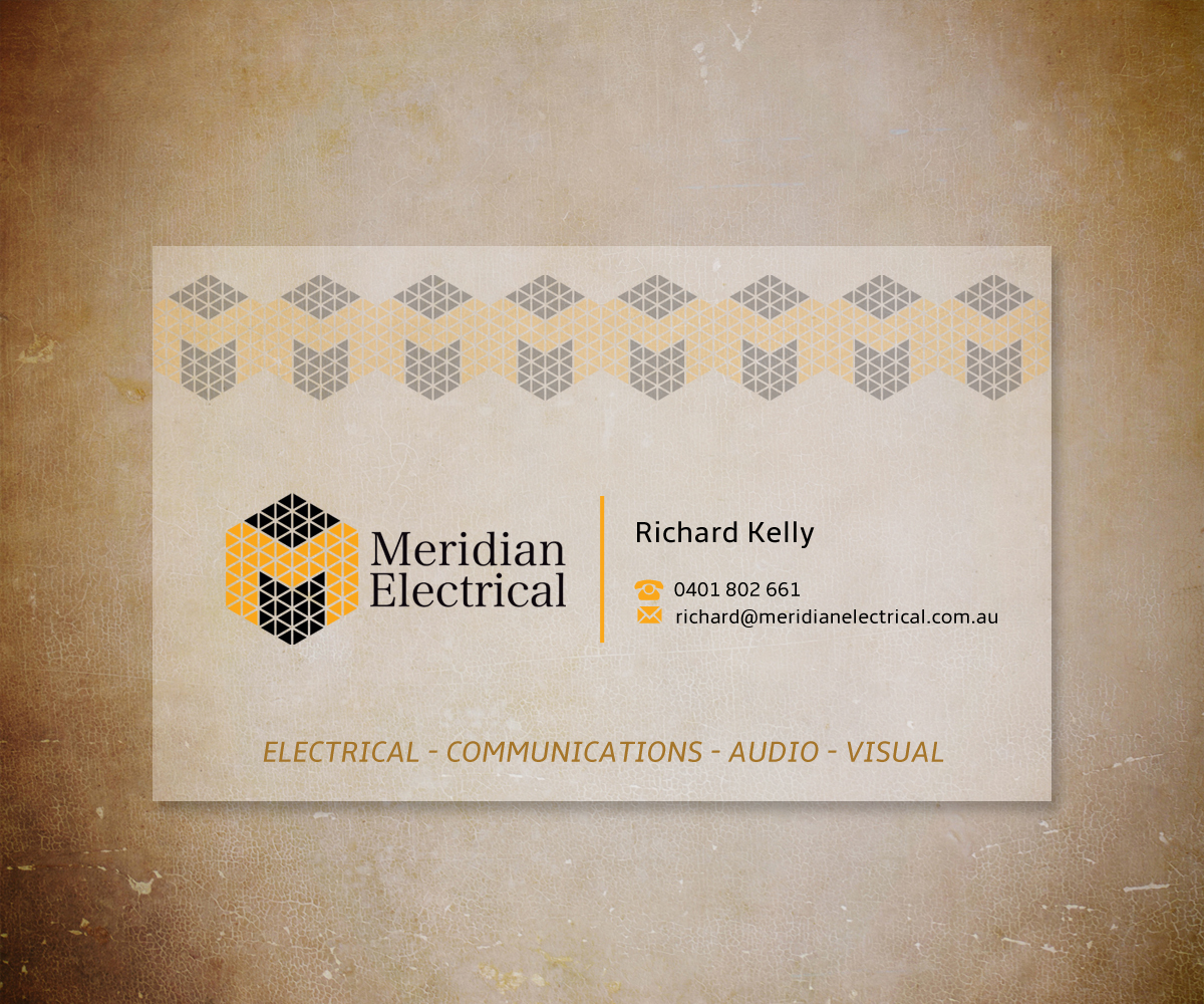Business Card Design by midorichan for Meridian Electrical Pty Ltd | Design #3160302