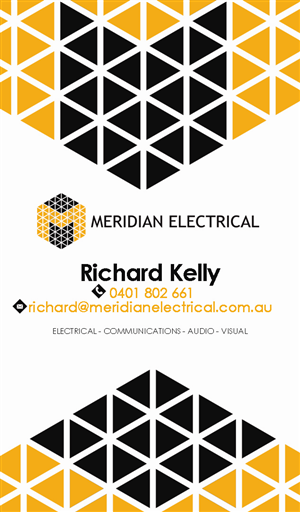Visitenkarten-Design von Juuri für Meridian Electrical Pty Ltd | Design #3172796