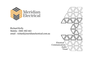 Business Card Design by nsa51southwest for Meridian Electrical Pty Ltd | Design: #3174367