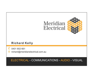 Business Card Design by AashishSeth for Meridian Electrical Pty Ltd | Design: #3166599