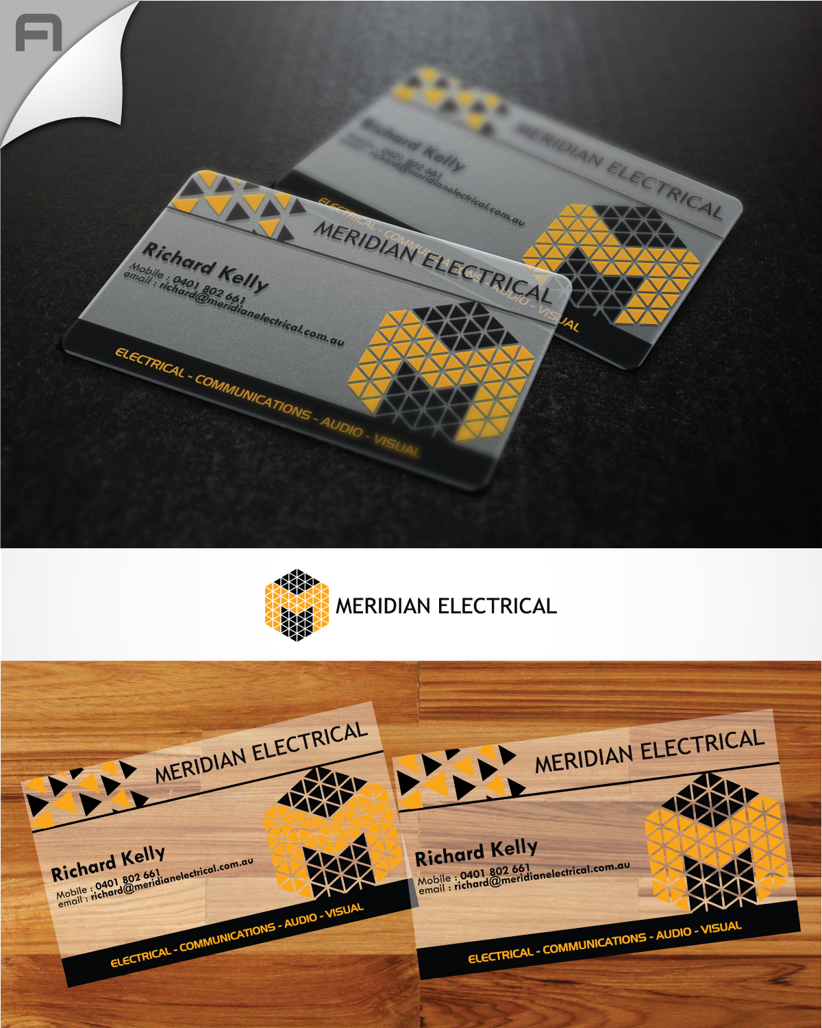 Design de Carte de Visite par ADZ pour Meridian Electrical Pty Ltd | Design #3157518