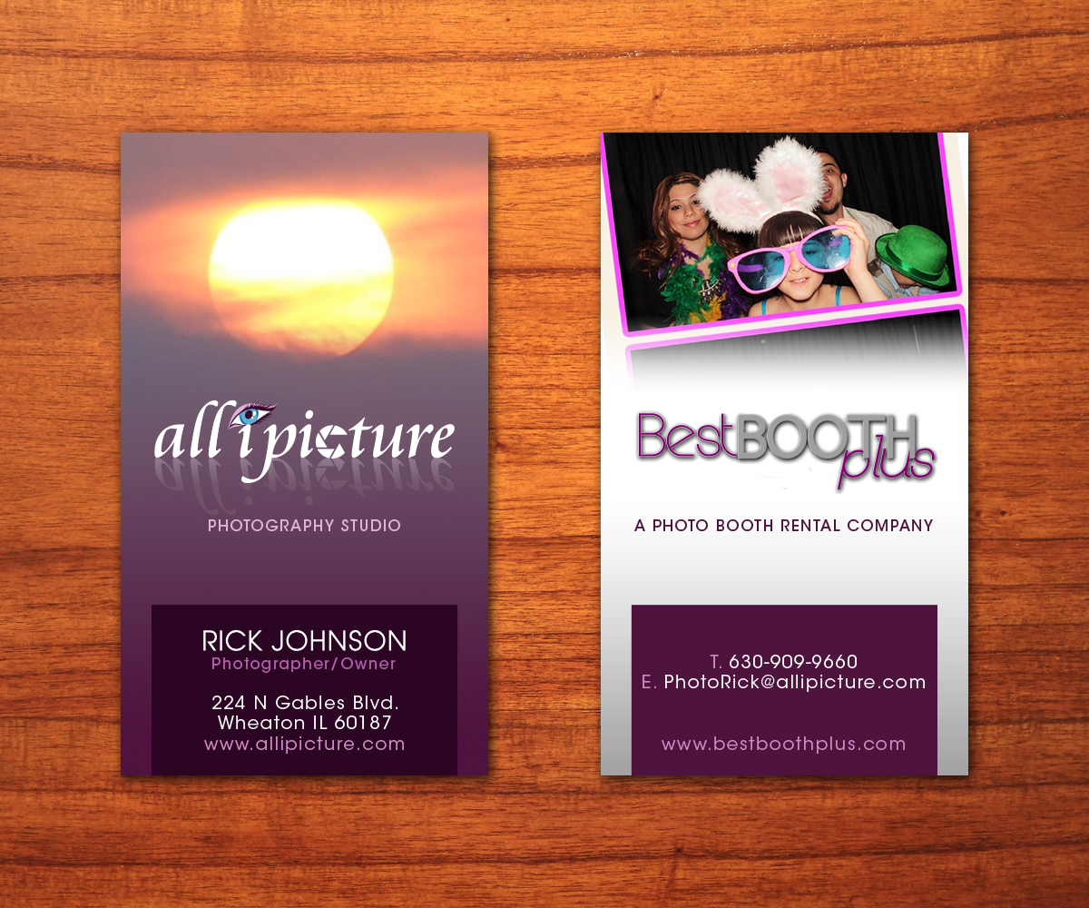 Visitenkarten-Design von Toblindfoldher Graphic Design für all i picture & Best Booth Plus | Design: #3188464