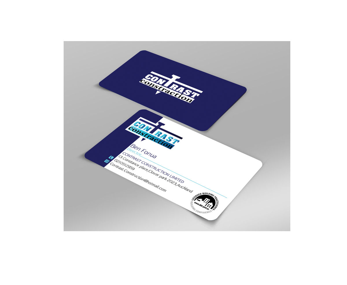 Business Card Design by Harshan for Contrast Construction Limited | Design #3199811