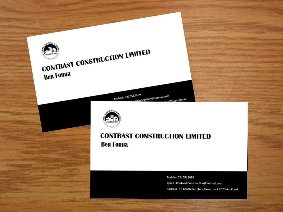 Visitenkarten-Design von Sara MP für Contrast Construction Limited | Design #3191626