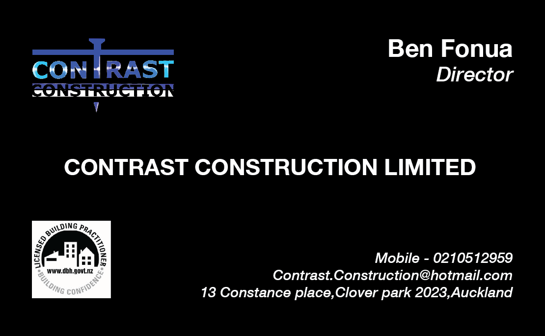 Business Card Design by D M  for Contrast Construction Limited | Design #3202863