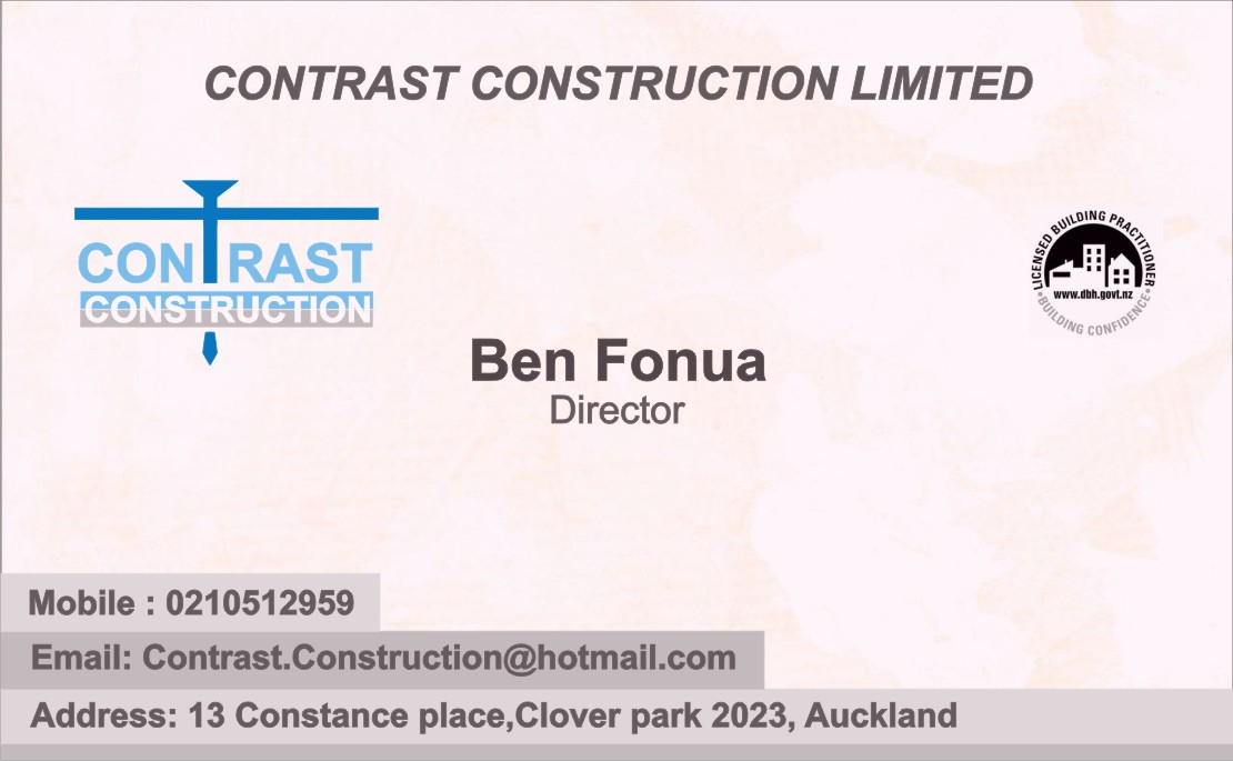 Business Card Design by mohitrao2013 for Contrast Construction Limited | Design #3190441