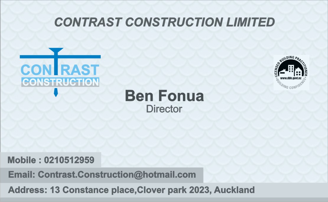 Business Card Design by mohitrao2013 for Contrast Construction Limited | Design #3190449
