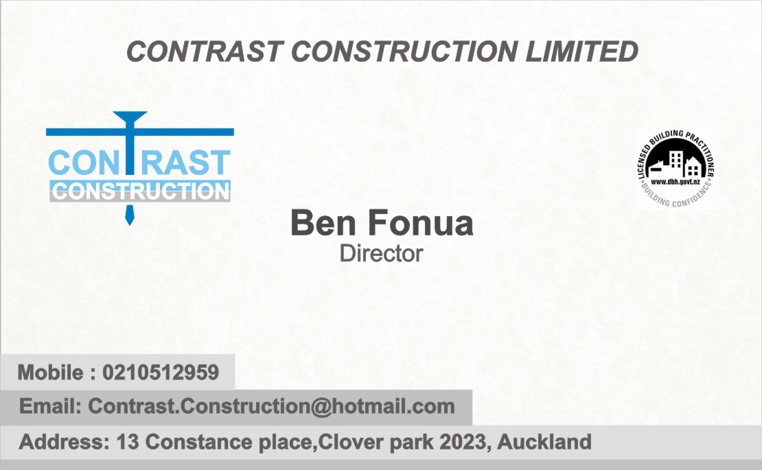 Business Card Design by mohitrao2013 for Contrast Construction Limited | Design #3190453