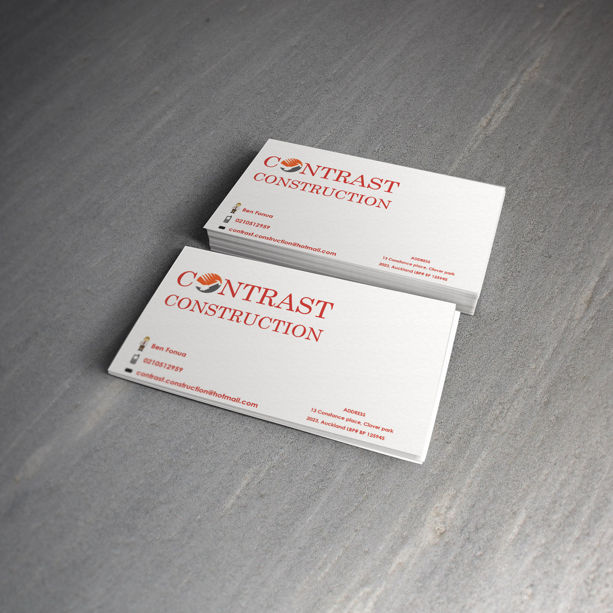 Business Card Design by FaisalFaraz for Contrast Construction Limited | Design #3167928