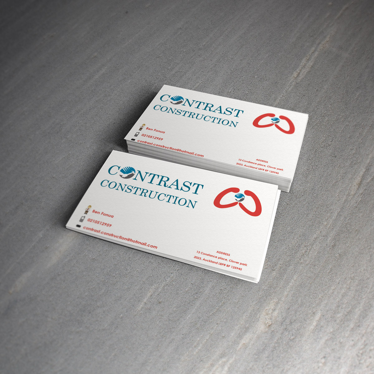 Business Card Design by FaisalFaraz for Contrast Construction Limited | Design #3167941