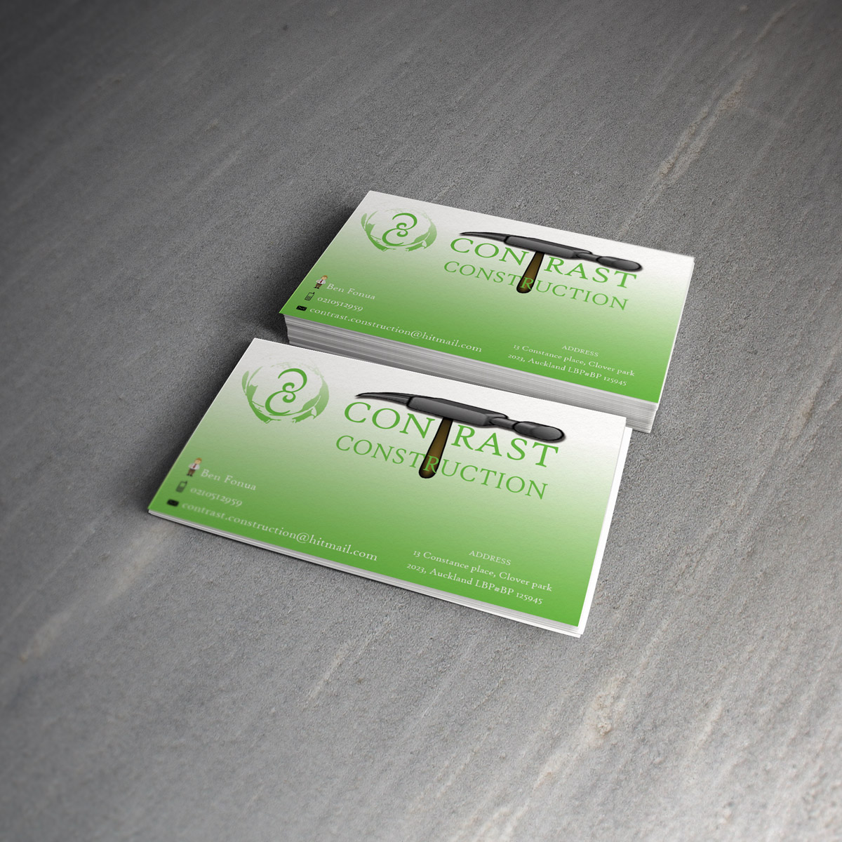 Business Card Design by FaisalFaraz for Contrast Construction Limited | Design #3168955